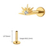 Titanium CZ Starburst Stud Earring 16G Sunrise Helix Stud Tragus Cartilage Labret Monroe Piercing Jewelry - Image 11