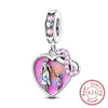 Silver Charm Bead Mother's Day Love Heart Family Charm Bead Pendant Fits Bracelet Womens Jewelry Gifts - Image 18