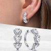 Silver Blue Cubic Zirconia Hoop Earrings Wedding Party Elegant Accessories for Women Jewelry Gift - Image 7
