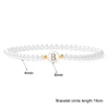 A-Z Initial Letter Bracelet for Women White Beads Round Pendant Elastic Bracelets Jewelry Mother of Pearl Charm - Image 6