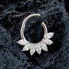 16G Marquise CZ Hinged Segment Hoop Nose Ring Titanium Septum Piercing Cartilage Daith Hoop Earring - Image 6
