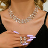 Ladies' Banquet Style Vine Full Diamond Necklace Earrings Two Piece Set Wedding Party Banquet Women's Accessories - Image 2
