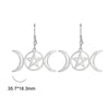 Crescent Triple Moon Goddess Dangle Earrings Stainless Steel Black Crystal Pentagram Amulet Wicca Earring Witch Jewelry - Image 11