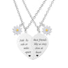 2 Pcs/Set Daisy Not Sisters By Blood Heart Pendant Necklace Stainless Steel Friends Friendship Jewelry Gifts - Image 4