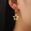 Simple Design Star Drop Earrings for Women Stainless Steel Gold Color Hoop Earrings Minimalist Jewelry Gift - Image 5