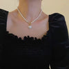 Imitation Pearl Necklace with Heart Pendant - Image 4