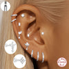 1PC Sparkling Piercing Stud Earrings Silver Shining Circle Earring For Women Ear Bone Earring Jewel - Image 1