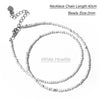 2 mm Stone Bead Necklace with 40 cm Chain and Multiple Color Options - Image 21