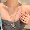 Exaggerated Metal Big Starfish Pendant Necklace for Women Silver Color Punk Gothic Star Chain Choker Party Y2K Jewelry - Image 8