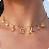 Starfish Shell Initial Necklace Gold Plated Stainless Steel Charm Necklaces Surfer Girl Summer Beach Gift - Image 21