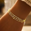 Sparking Silver Chain Bracelets For Women Elegant Three Layer Geometric Bead Bracelet Party Wedding Jewelry - Image 7
