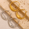 Gold Plated Stainless Steel Moon Hoop Earrings Unique Jewelry Women's Charm Statement Earrings Gift - Image 4