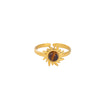 Vintage Stainless Steel Brown Stone Rings For Women Open Adjustable Charm Finger Ring Maillard Jewelry - Image 9