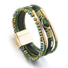 Charm Crystal Stone Beaded Leather Bracelet for Women Retro Metal Tube Handmade Braided Multilayer Wrap Bracelets Jewelry - Image 4