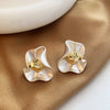 French Irregular Metal Flower Stud Earring for Women Gold Silver Color Punk Metal Earring Jewelry Simple Ear Accessories Gift - Image 5