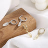 Silver Hoop Earrings Clip Golden Bowtie Ribbon Small Cute For Women Girl Gift Jewelry - Image 2