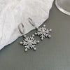 Zircon Silver Plated Pearl Snowflake Christmas Earrings Stud Autumn Winter Women Christmas Jewelry Gift - Image 5