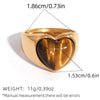 Brown Stone Stainless Steel Ring Oval Alpaca Rings For Women Adjustable Stacked Rings Ladies' Jewelry Gifts For Her - Image 7
