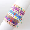 Adjustable Multicolor Heart Bead Bracelet with Woven Pattern - Image 46