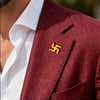 symbolic swastika pattern design vintage stainless steel brooch, stylish lapel pin, wedding party badge - Image 1