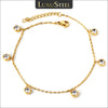 Stainless Steel Anklets for Women Gold Plated Round CZ Crystal Rhinestone Charm Allergy Free Foot Chain Beach Jewelry - Image 1