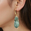 Crystal Earrings With Droplet Shaped Purple And Green Women's Earrings Bold European And American Style Gift Accessories - Image 1