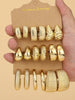 3-9PAIRS Plastic Material With Golden-Plated Twisted C-Shape Teardrop Earring Set,Ladies' First Choice - Image 1