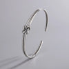 European Retro Personality Rope Buckle Two Thread Knotting Bangle Silver Opening Bracelets - Image 3