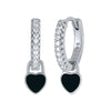 Huggie Silver Ear Needle Enamel Heart Pendant Hoop Earrings Circle Micro Set Zircon Earrings for women Gift - Image 19
