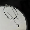 Retro Double Layer Clavicle Chain Necklace For Women Dark Style Black Acrylic Crystal Gemstone Choker Elegant Party Jewelry - Image 5