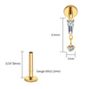 Titanium Baguette Cartilage Earring 16G CZ Dangle Helix Earlobe Labret Stud Flat Back Piercing Jewelry - Image 12