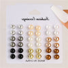 Korean Women Earrings 12 Pair/Set Beige White Pearl Simple Earrings Wedding Jewelry For Gift Valentine's Day gift - Image 22