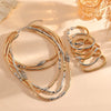 Exaggerated Jewelry Sets Women Color Block Multi Layer Stackable Necklaces Bracelets Elegant Banquet Jewelry Accessories - Image 4