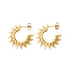 Statement Retro Half Sun Design Stainless Steel Stud Earrings For Women Fan-shape Gold Color Personality Vacation Jewelry Gift - Image 8