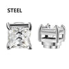 1 Pairs Magnetic Stainless Steel Earring Studs Set Hip Hop Street Style Synthetic Zircon Non-Piercing Clip-On Earrings Jewelry - Image 7