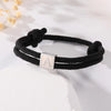 Graduation Easter Basket Stuffer Gifts, Braided Rope Initial Bracelet for Men Boys, Stainless Steel A-Z Letter Charm Bracelets - Image 2