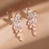 Leaf Zircon Drop Earrings for Women White Gold Color Marquise Crystal Bridal Earring Wedding Party Jewelry - Image 4