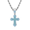 Hip Hop Cross Necklace For Men Cubic Zirconia Iced Out Pendant Gold Color Stainless Steel Rope Chain On Neck Jewelry - Image 12