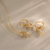 Zircon Droplet Pendant Necklace Ring Bracelet Earrings Set For Women Gold Pvd Plated Stainless Steel Jewelry - Image 6