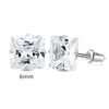 2 Stylish Stainless Steel 4 Claw Square Cubic Zirconia Stud Earrings For Men And Women 4/5/6/7mm Zircon Stud Earrings - Image 8