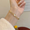 Geometric Gold Plated Zircon Bracelet for Women Versatile Adjustable Square Bracelet Christmas Party Wedding Jewelry Gift - Image 3