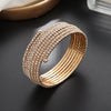 Rhinestone Upper Arm Bracelet Gold Color Punk Full Shiny Rhinestone Bangles Silver Color Coil Swirl Spiral Shape Armband Cuff - Image 10