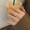 4Pcs Women's Ring Summer Crystal Beaded Vintage Rings Set Korean Women Jewelry Temperament Accessories Sweet Aesthetic Gift - Image 4