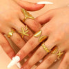 Ocean Starfish Shell Open Rings For Women Gold Color Stainless Steel Ring Summer Beach Aesthetic Jewelry Gift - Image 2
