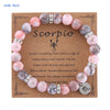 Mhs.sun 12 Star Zodiac Sign Pink Zebra Stone Beaded Bracelets Constellation Birthday Party Jewelry For Women Men - Image 29