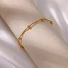 Stainless Steel Beaded Snake Chain Bracelet in Gold-Tone with 19 cm Length - Image 3