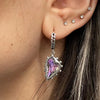 Vintage Purple Crystal Heart Ssymmetrical Drop Dangle Hoop Earrings For Women Girl Jewelry Gift Party серь - Image 2