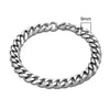 3-11mm Locomotive Men Punk Rock Stainless Steel Curb Cuban Link Chain Silver Color Bracelet For Women Biker Jewelry - Image 5