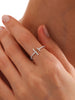 Silver Simple Shiny Parallel Length Adjustable Zircon Ring For Women Engagement Jewelry - Image 2