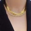 Multi-Layer Metal Strap with Diamond Necklace, European and American Sexy Collarbone Chain, Feeling Women Necklace - Image 1